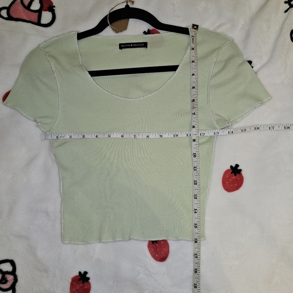 Brandy Melville Pastel Green Reverse Seam top - Picture 4 of 5